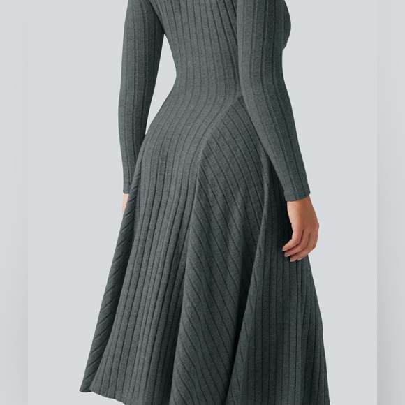 HALARA Grey Blue Ribbed Long Sleeve Dress - Picture 2 of 11